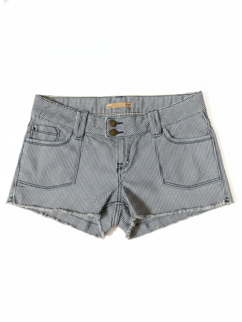 2000s Y2K Striped Jean Low-Rise Shorts 28